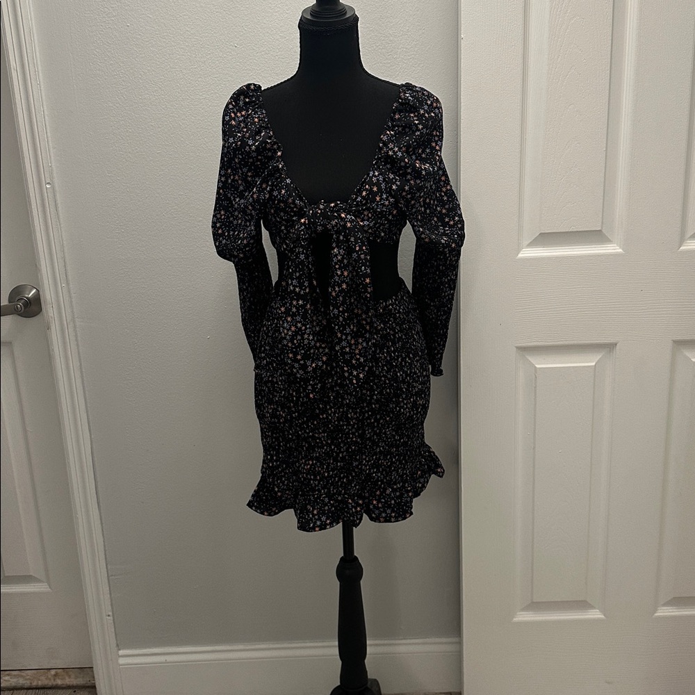 SHEIN Black Floral Skirt Set